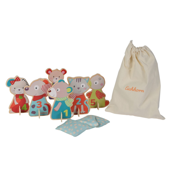 ΠΑΙΧΝΙΔΙ ΡΙΨΗΣ ΖΩΑΚΙΑ ΞΥΛΙΝΟ 10 τεμ.