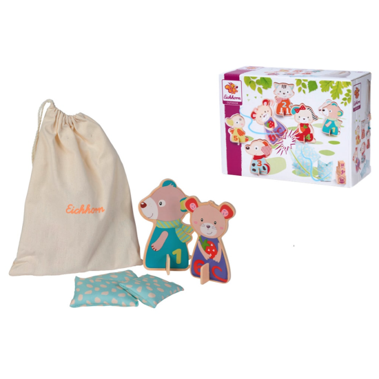 ΠΑΙΧΝΙΔΙ ΡΙΨΗΣ ΖΩΑΚΙΑ ΞΥΛΙΝΟ 10 τεμ.