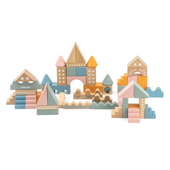 ΞΥΛΙΝΟ ΟΙΚΟΔΟΜΙΚΟ ΥΛΙΚΟ CITY PASTEL 50 τεμ.