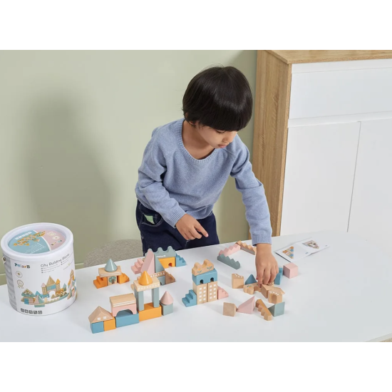 ΞΥΛΙΝΟ ΟΙΚΟΔΟΜΙΚΟ ΥΛΙΚΟ CITY PASTEL 50 τεμ.