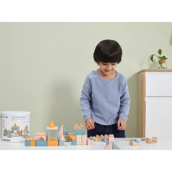 ΞΥΛΙΝΟ ΟΙΚΟΔΟΜΙΚΟ ΥΛΙΚΟ CITY PASTEL 50 τεμ.