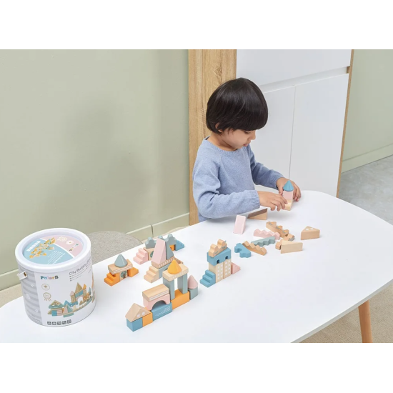 ΞΥΛΙΝΟ ΟΙΚΟΔΟΜΙΚΟ ΥΛΙΚΟ CITY PASTEL 50 τεμ.