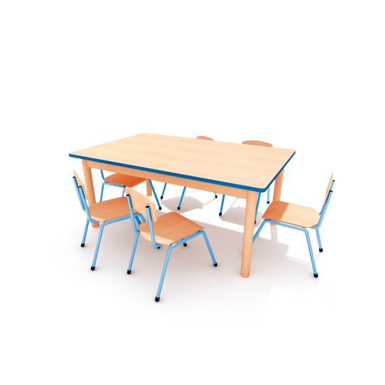 ΤΡΑΠΕΖΙ ΠΑΡΑΛΛΗΛΟΓΡΑΜΜΟ CLASSIC WOOD NATURA - ΜΠΛΕ