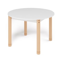 ΤΡΑΠΕΖΙ ΣΤΡΟΓΓΥΛΟ CLASSIC WOOD COLORI - ΛΕΥΚΟ