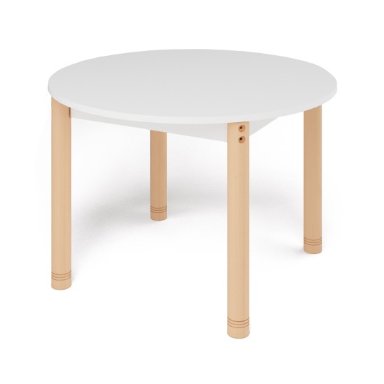 ΤΡΑΠΕΖΙ ΣΤΡΟΓΓΥΛΟ CLASSIC WOOD COLORI - ΛΕΥΚΟ