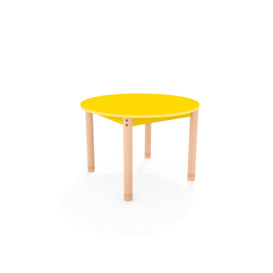 ΤΡΑΠΕΖΙ ΣΤΡΟΓΓΥΛΟ CLASSIC WOOD COLORI - ΚΙΤΡΙΝΟ