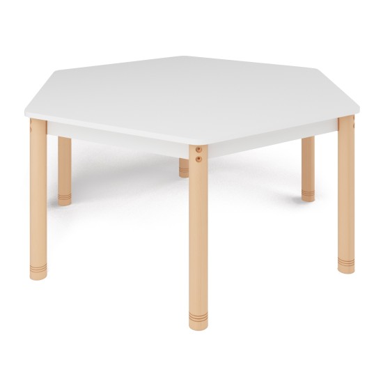 ΤΡΑΠΕΖΙ ΕΞΑΓΩΝΟ CLASSIC WOOD COLORI - ΛΕΥΚΟ