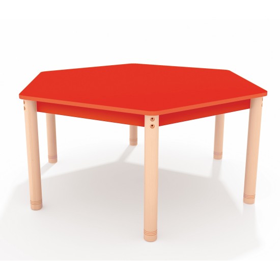ΤΡΑΠΕΖΙ ΕΞΑΓΩΝΟ CLASSIC WOOD COLORI - ΚΟΚΚΙΝΟ