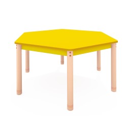 ΤΡΑΠΕΖΙ ΕΞΑΓΩΝΟ CLASSIC WOOD COLORI - ΚΙΤΡΙΝΟ