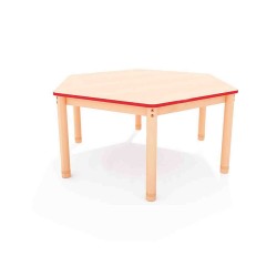 ΤΡΑΠΕΖΙ ΕΞΑΓΩΝΟ CLASSIC WOOD NATURA - ΚΟΚΚΙΝΟ