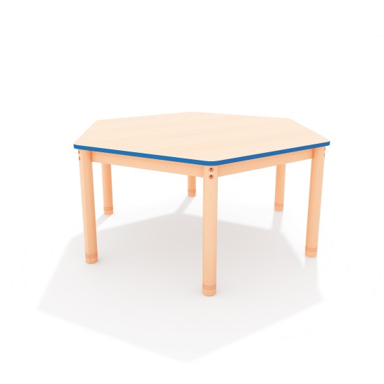 ΤΡΑΠΕΖΙ ΕΞΑΓΩΝΟ CLASSIC WOOD NATURA - ΜΠΛΕ