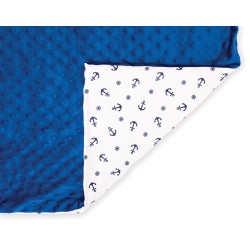 WEIGHTED BLANKET – SIZE M - COBALT BLUE - ANCHOR PATTERNED