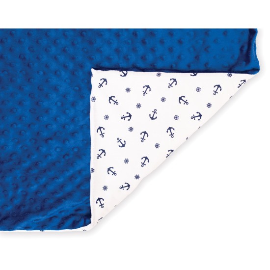 WEIGHTED BLANKET – SIZE M - COBALT BLUE - ANCHOR PATTERNED