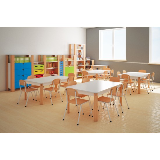 ΤΡΑΠΕΖΙ ΠΑΡΑΛΛΗΛΟΓΡΑΜΜΟ ERGO COLORI - ΛΕΥΚΟ