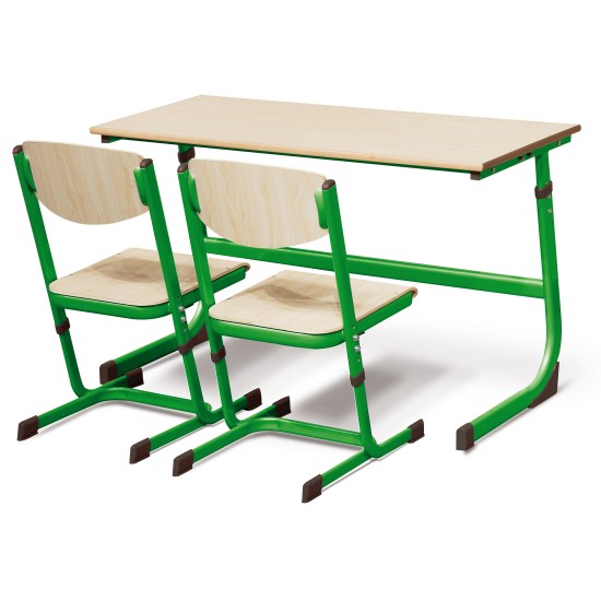 STUDENT ADJUSTABLE DESK TWO STUDENTS DESK 3-6 GREEN