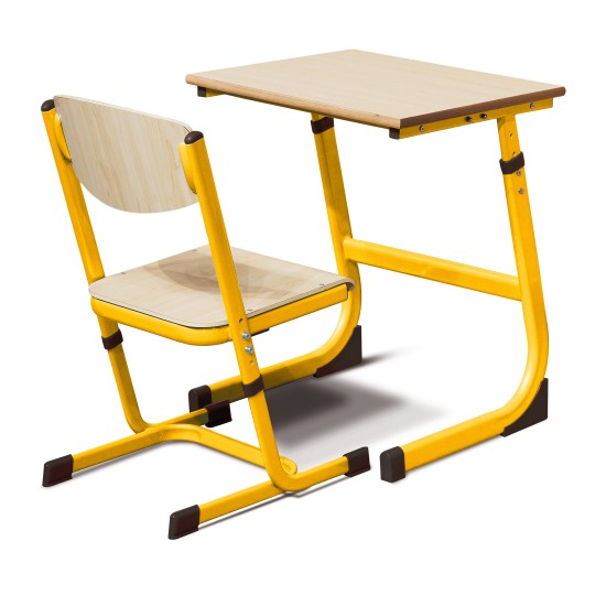 STUDENT ADJUSTABLE DESK ONE STUDENT DESK 3-6 YELLOW