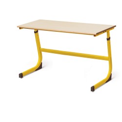 STUDENT ADJUSTABLE DESK TWO STUDENTS DESK 3-6 YELLOW