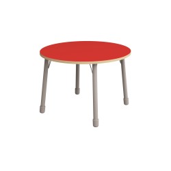 ΤΡΑΠΕΖΙ ΣΤΡΟΓΓΥΛΟ CLASSIC STEEL COLORI - ΚΟΚΚΙΝΟ