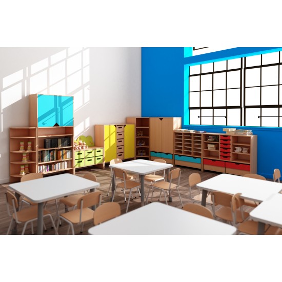 ΤΡΑΠΕΖΙ ΤΕΤΡΑΓΩΝΟ CLASSIC STEEL COLORI - ΛΕΥΚΟ