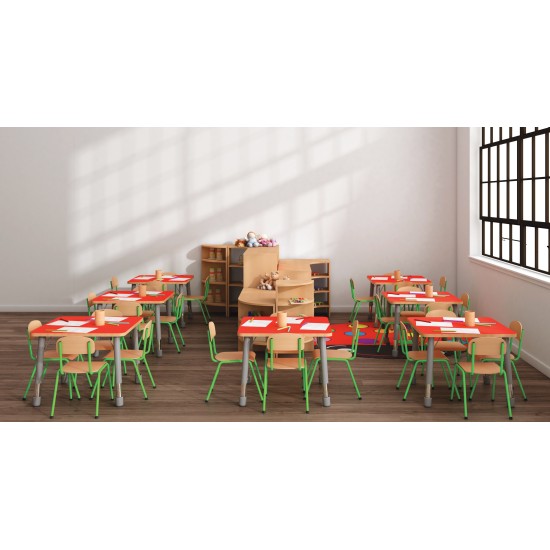 ΤΡΑΠΕΖΙ ΤΕΤΡΑΓΩΝΟ CLASSIC STEEL COLORI - ΚΟΚΚΙΝΟ