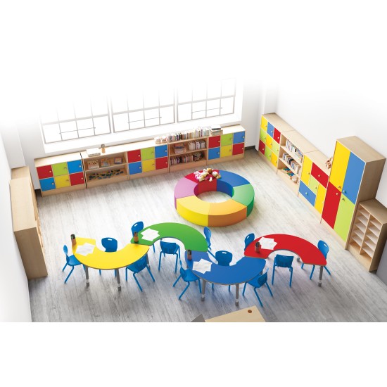 ΤΡΑΠΕΖΙ BANANA ΗΜΙΚΥΚΛΙΚΟ CLASSIC STEEL COLORI - ΠΡΑΣΙΝΟ