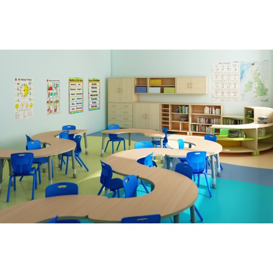 ΤΡΑΠΕΖΙ BANANA ΗΜΙΚΥΚΛΙΚΟ CLASSIC STEEL NATURA - ΟΞΙΑ