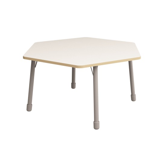 ΤΡΑΠΕΖΙ ΕΞΑΓΩΝΟ CLASSIC STEEL COLORI - ΛΕΥΚΟ