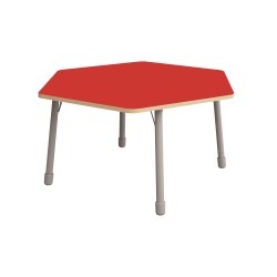 ΤΡΑΠΕΖΙ ΕΞΑΓΩΝΟ CLASSIC STEEL COLORI - ΚΟΚΚΙΝΟ