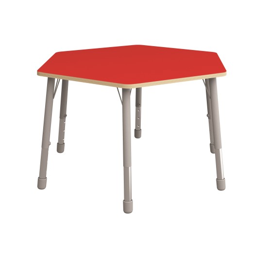 ΤΡΑΠΕΖΙ ΕΞΑΓΩΝΟ CLASSIC STEEL COLORI - ΚΟΚΚΙΝΟ