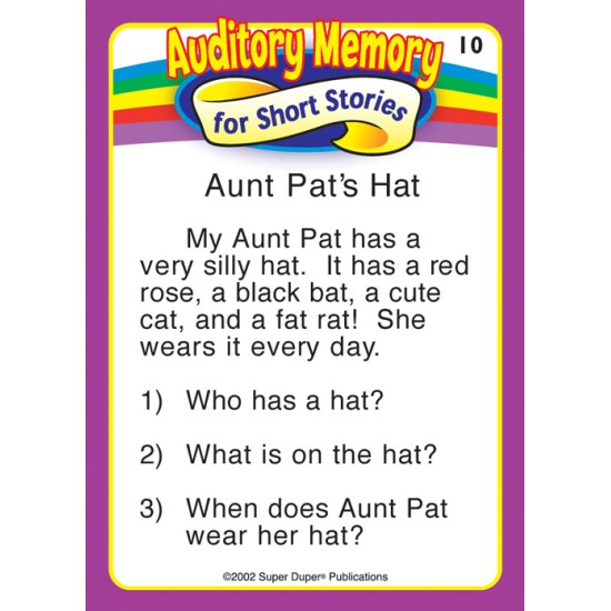 AUDITORY MEMORY FOR SHORT STORIES FUN DECK